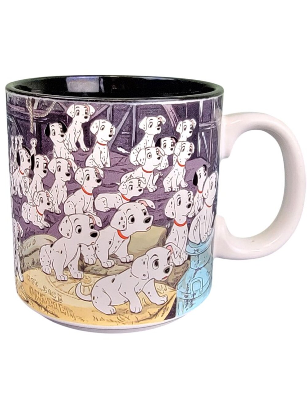 Walt Disney Vintage 90s 101 Dalmatians Mug 10 oz Ceramic Handle Cup Barn puppies